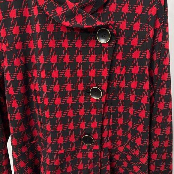 Susan Graver Printed Asymmetrical Peplum Jacket Large - Picture 6 of 11